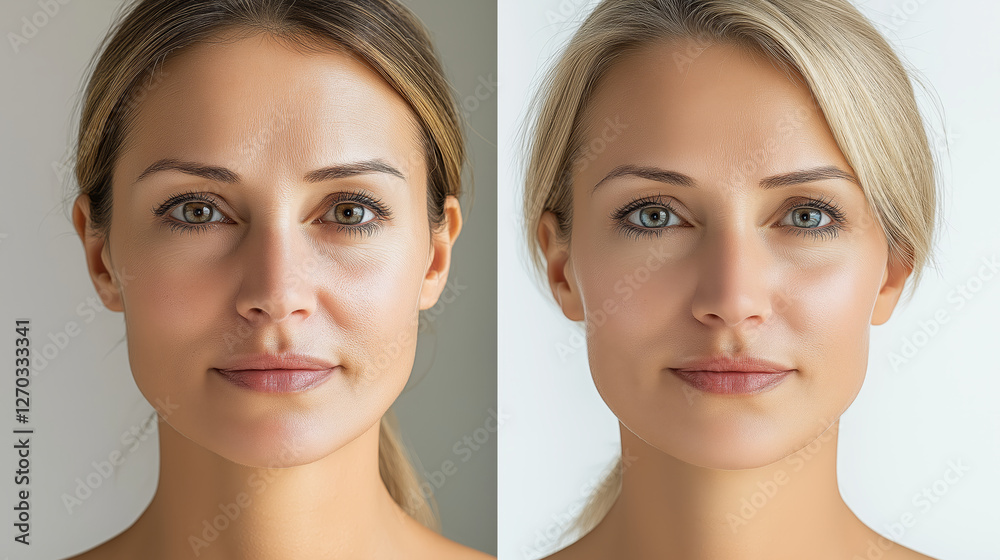 Before and after cosmetic procedure for face skin rejuvenation Before and after cosmetic procedure for face skin rejuvenation