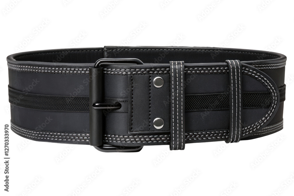 Black weightlifting belt isolated with transparent background Black weightlifting belt isolated with transparent background