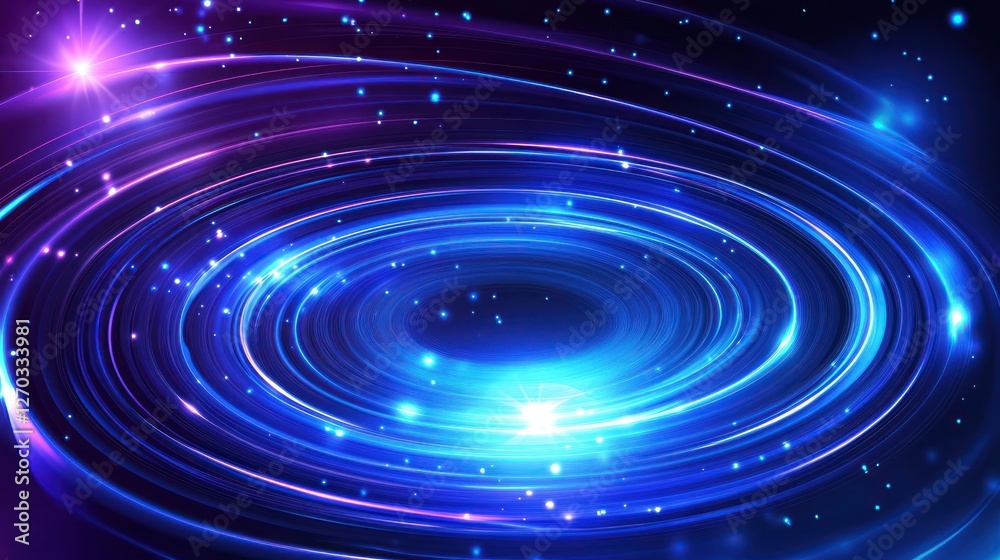 Naklejka premium Abstract Circular Design with Blue and Purple Light