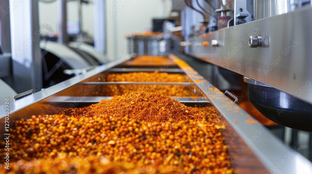 Automated Spice Production Line in Modern Factory Automated Spice Production Line in Modern Factory