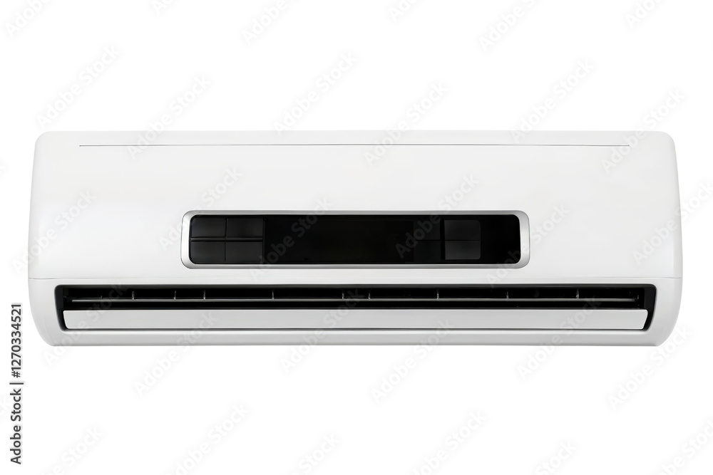 White wall-mounted air conditioner isolated with transparent background White wall-mounted air conditioner isolated with transparent background