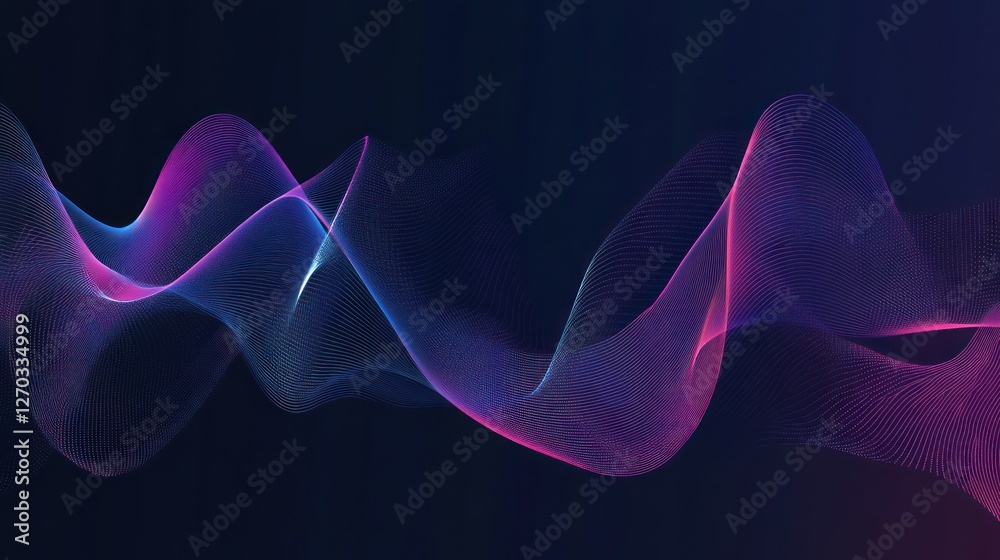 Fototapeta premium Abstract Neon Waves on Dark Background