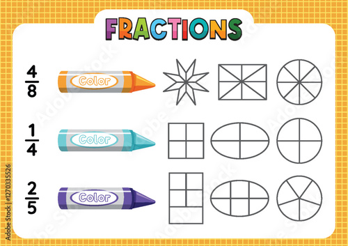 Colorful Fractions Learning Illustration