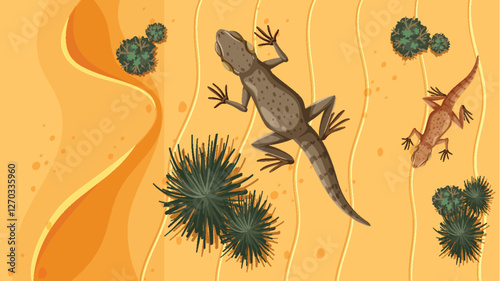 Desert Wildlife and Biodiversity Illustration