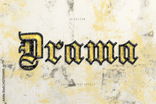 Drama 3d inflated editable text effect