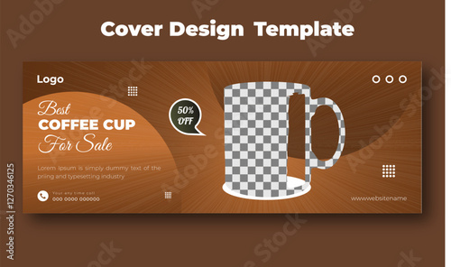 Coffee cup for sale cover design template
