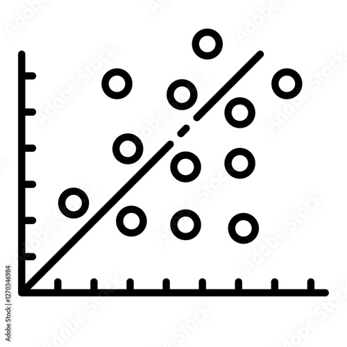Scatter plot outline icon showing data correlation and relationships