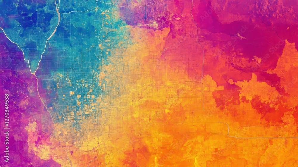 Abstract Colorful Map Representation of Urban and Rural Areas Abstract Colorful Map Representation of Urban and Rural Areas
