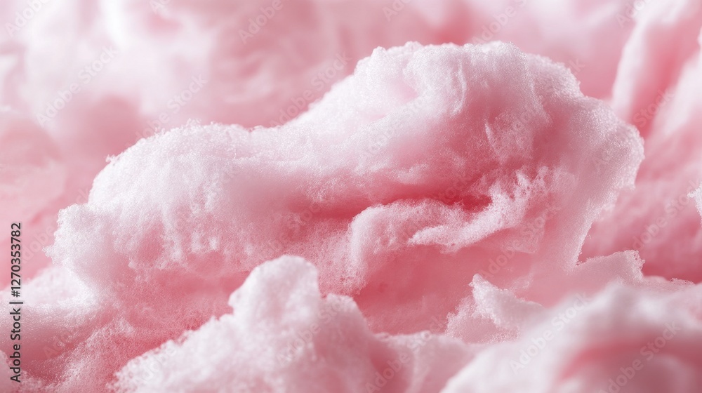 Fototapeta premium Close-up shot of pink cotton candy texture. Perfect for backgrounds, food blogs, or sweet treat visuals.