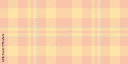 Rustic vector fabric check, style texture seamless background. Naked textile tartan pattern plaid in orange and amber colors.