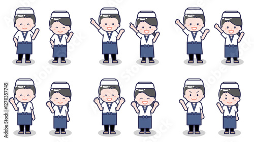 寿司職人の男女 02