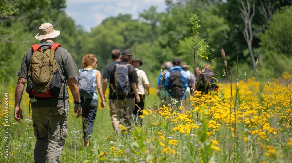 A Group Journey Through Lush Green Trails and Vibrant Wildflowers A Group Journey Through Lush Green Trails and Vibrant Wildflowers