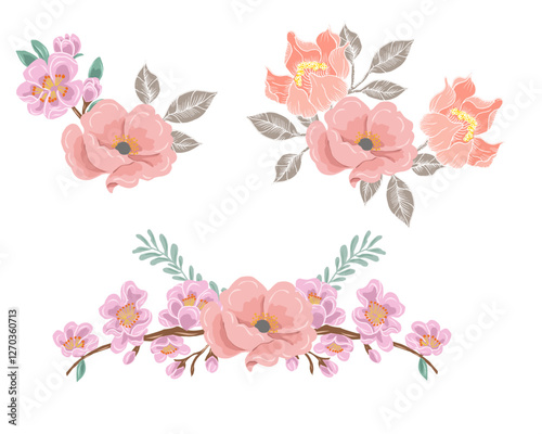 Soft Anemone and Blossom Flower