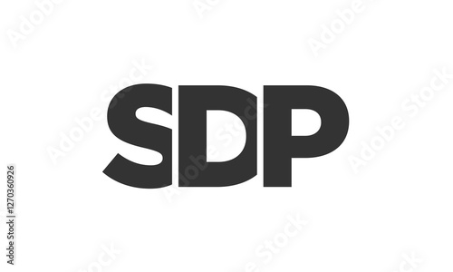 SDP logo design template with strong and modern bold text. Initial based vector logotype featuring simple and minimal typography. Trendy company identity. photo