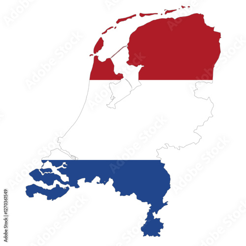 Netherlands flag on the map