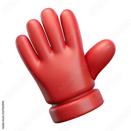 Red protective gloves for bobsleigh athletes