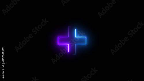 neon line glowing plus button illustration
