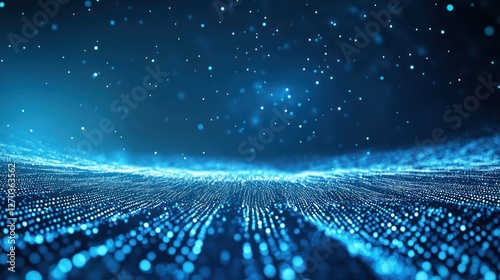 Abstract Blue Particles Background