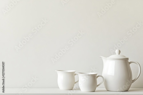 Wallpaper Mural Elegant White Porcelain Teapot and Creamers Torontodigital.ca