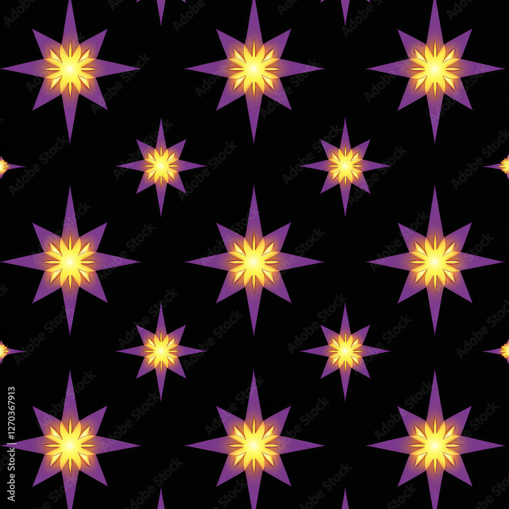 Colorful star pattern on black background Colorful star pattern on black background
