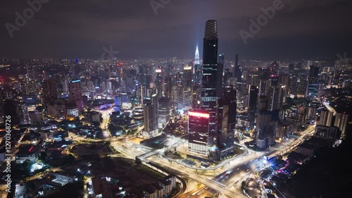 Hyperlapse of cityscape in night view