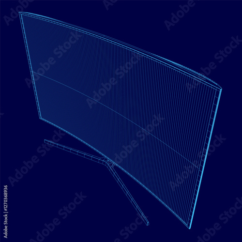A blue screen with a line running down the middle. The screen is a representation of a television