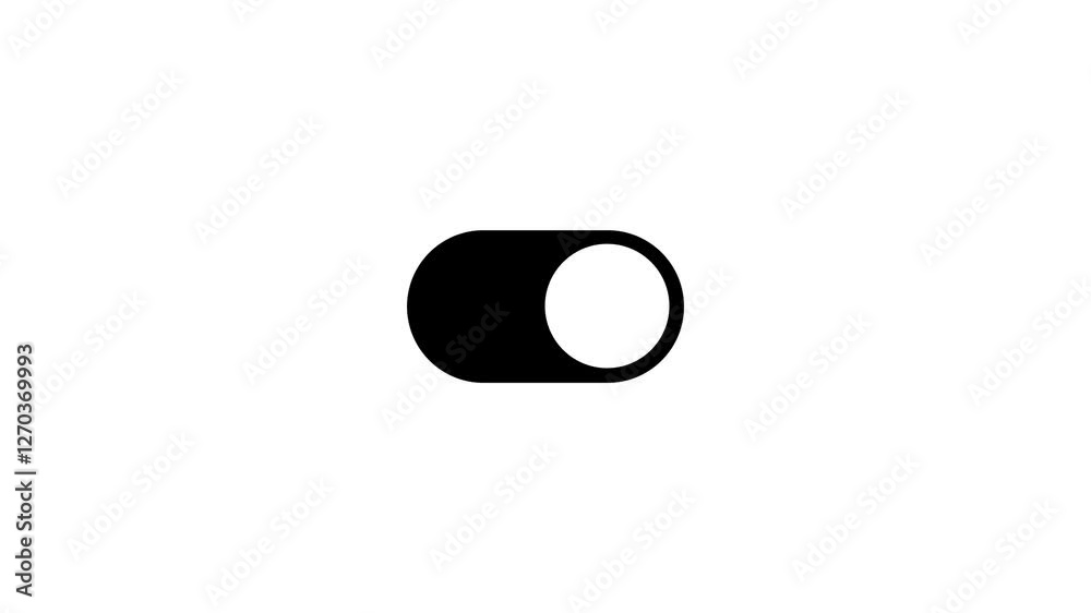 Modern flat-design toggle button. An animation of a toggle switch that changes from off to on, switching color from grey to green or red when clicked. Concept of modern user interface design.