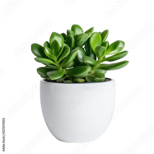 Small houseplant in a white Pot, isolated background