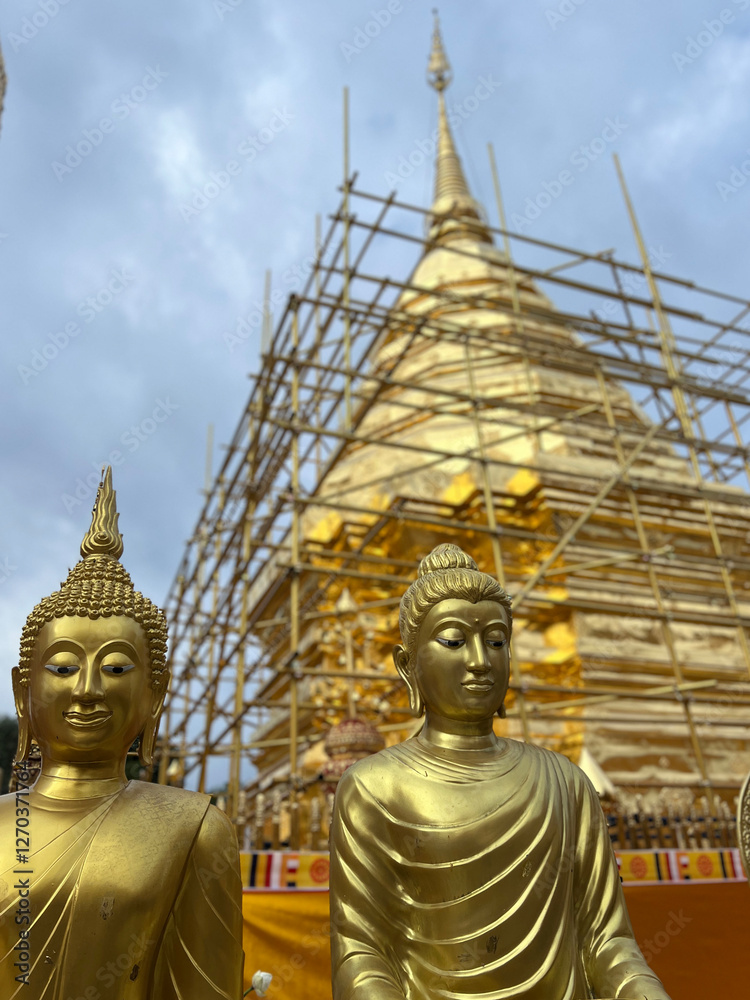 Buddha statue at Wat Phra That Doi Suthep in Chang Mai