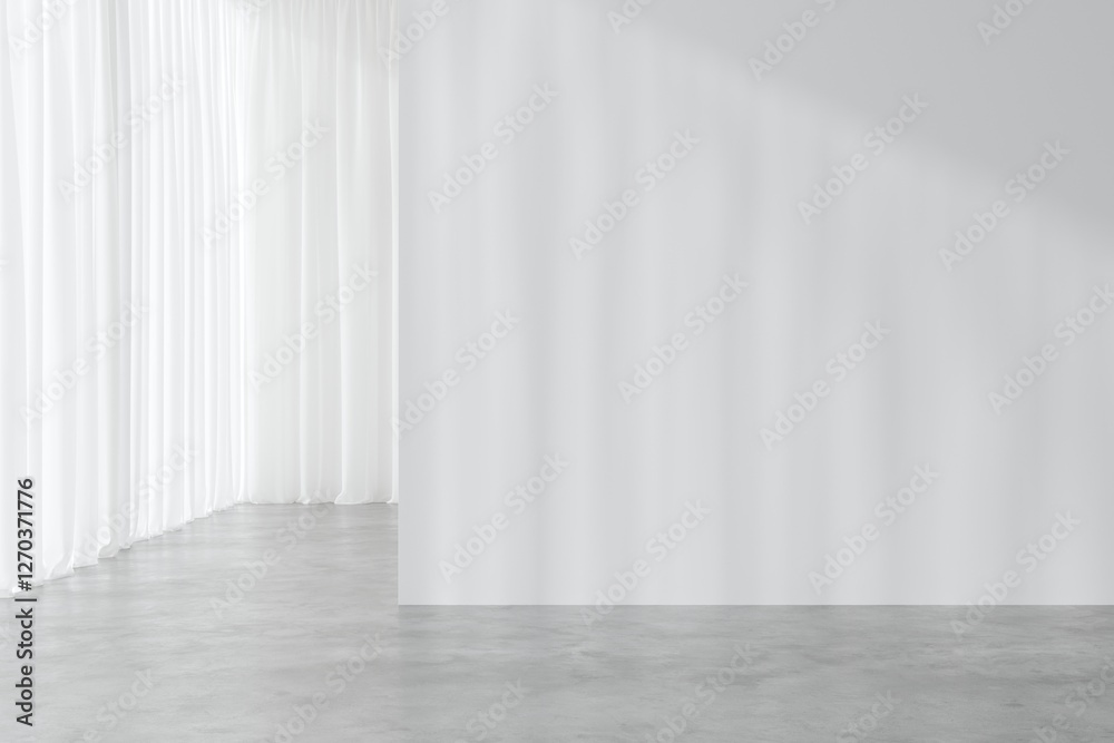 Empty Interior scene, empty white wall and wooden floor with copy space. 3d illustration. Empty Interior scene, empty white wall and wooden floor with copy space. 3d illustration.
