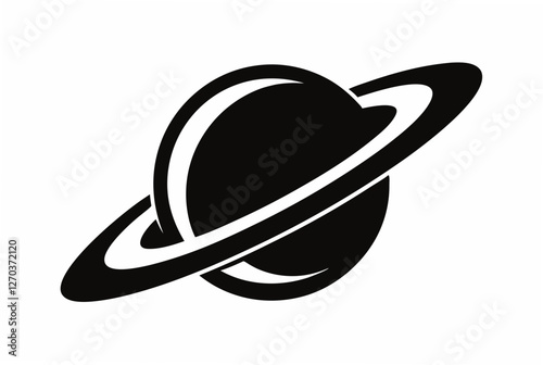 saturn silhouette vector illustration