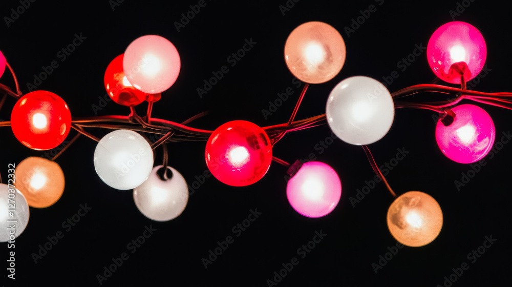 Colorful string lights glowing in dark Colorful string lights glowing in dark