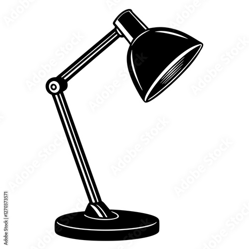  A simple desk lamp silhouette vector illustration