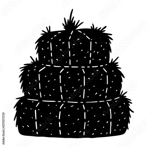 A stack of hay silhouette vector illustration