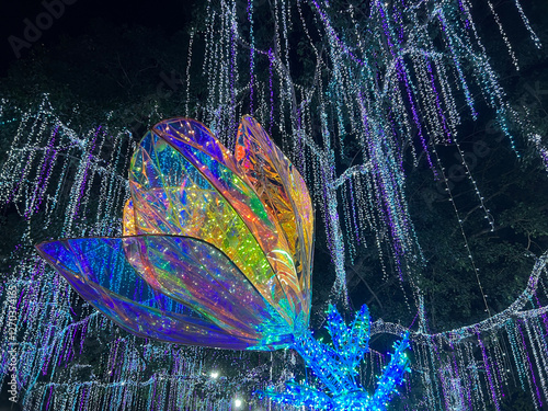 Obraz na płótnie Light festival at Chaloem Phra Kiat 80 Phansa Park in Chiang Mai w salonie