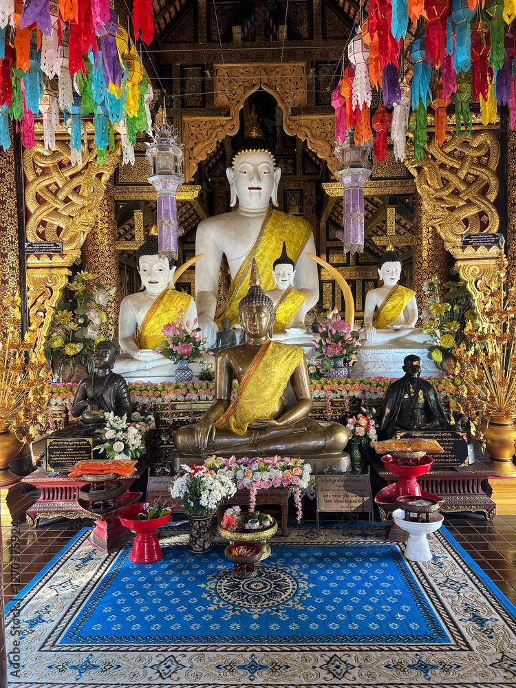Inside Wat Inthakhin Sadue Mueang Buddhist temple