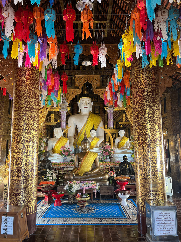 Inside Wat Inthakhin Sadue Mueang Buddhist temple