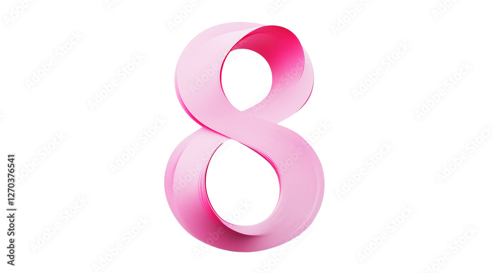 8 March, International Women's Day, pink paper volume eight, close up, created with Generative AI technology, PNG 8 March, International Women's Day, pink paper volume eight, close up, created with Generative AI technology, PNG
