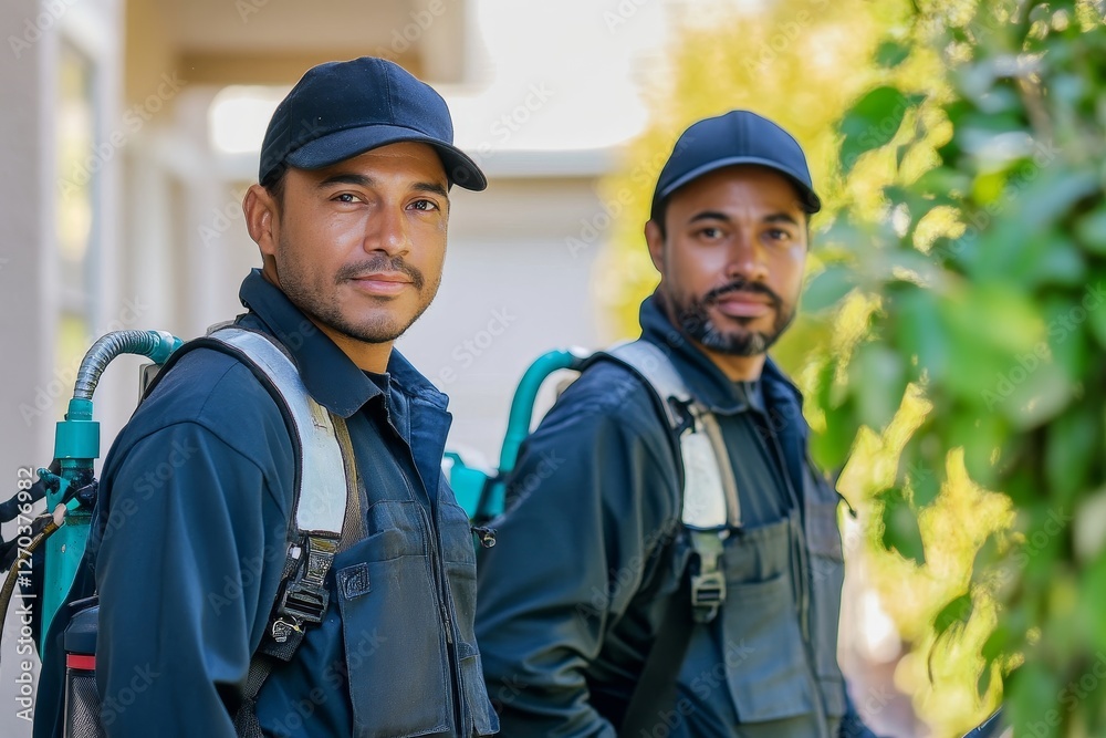 Portrait Of Two Pest Control Workers, Portrait Of Two Pest Control Workers,