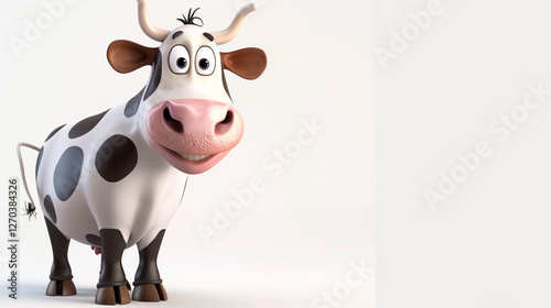 funny cow isolated on white background