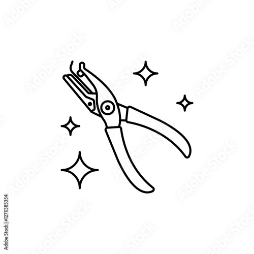 Single Hole Puncher Outline Icon for small jobs.