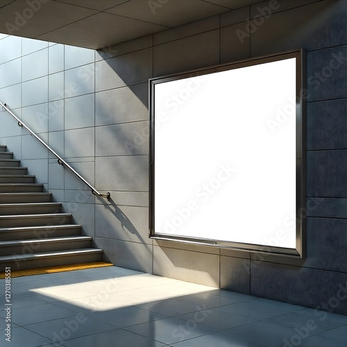 Wallpaper Mural Mockup on a blank billboard in a subway passageway Torontodigital.ca