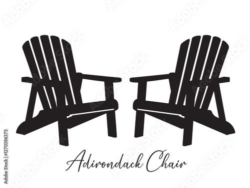 Simple Adirondack Chair Silhouette. Adirondack chair icon vector line art design