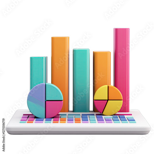 Wallpaper Mural Data security concept. Colorful charts and graphs representing data analysis and statistics. Torontodigital.ca