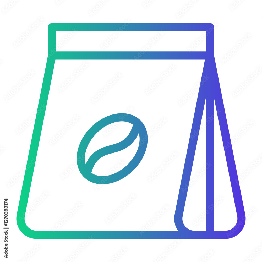 coffee bag Line Gradient Icon coffee bag Line Gradient Icon
