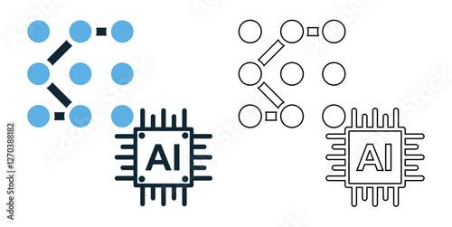 AI pattern recognition icon vector with a futuristic and tech inspired design. Perfect for artificial intelligence, machine learning, automation and data analysis