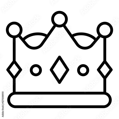 Imperial Crown with Cross outline icon Prominent cross on top, imperial style