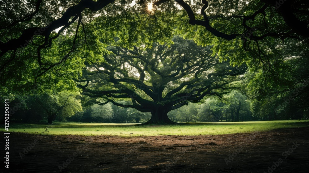 Naklejka premium majestic tree in circle