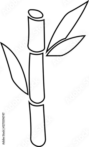 Bamboo, sugarcane vector icon , in glyph style designs elements, sweeteners for drinks. leaves, sugar ingredient stem. Design elements for social network and application. on transparent background.