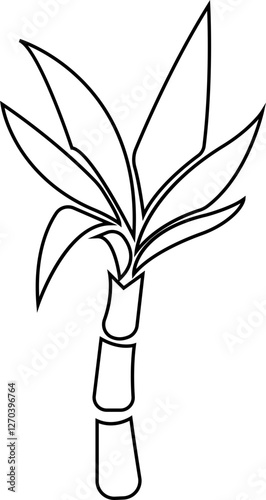 Bamboo, sugarcane vector icon , in glyph style designs elements, sweeteners for drinks. leaves, sugar ingredient stem. Design elements for social network and application. on transparent background.
